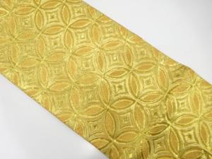 七宝模様織り出し　開き名古屋帯（額縁仕立て）